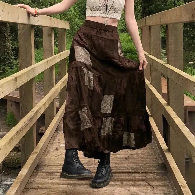 , Y2K skirt styled with a crop top