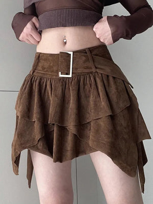 , Y2K skirt styled with a crop top