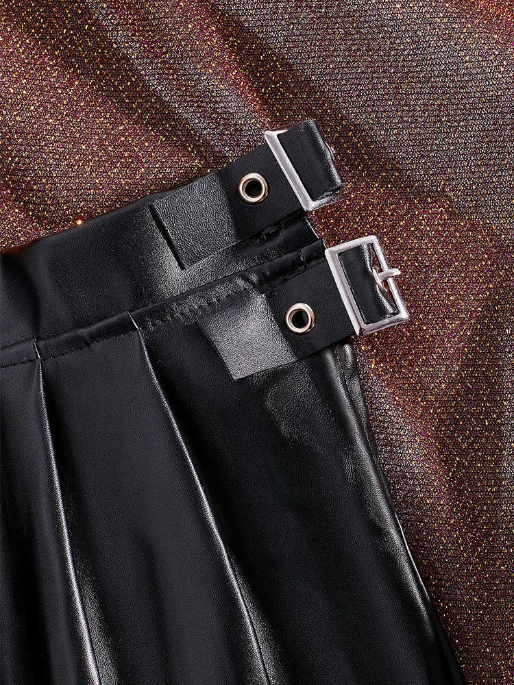 , Y2K skirt styled with a crop top