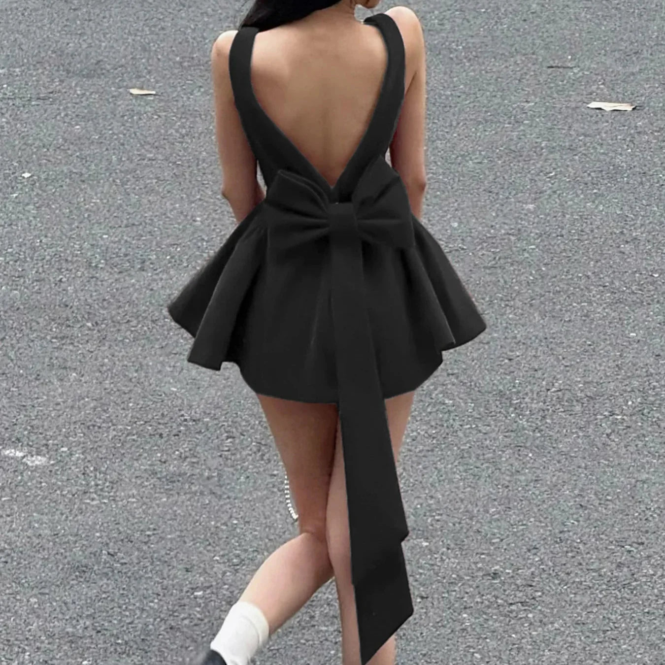 Flared Mini Dress view 3 | MAUVSTUDIO®