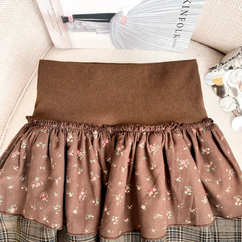 , Y2K skirt styled with a crop top