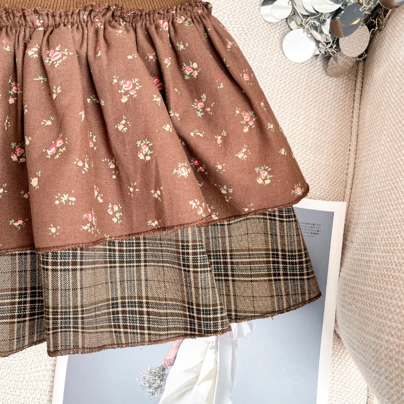 , Y2K skirt styled with a crop top