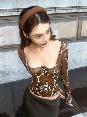 Floral Square Neck Corset Top – MAUVSTUDIO®