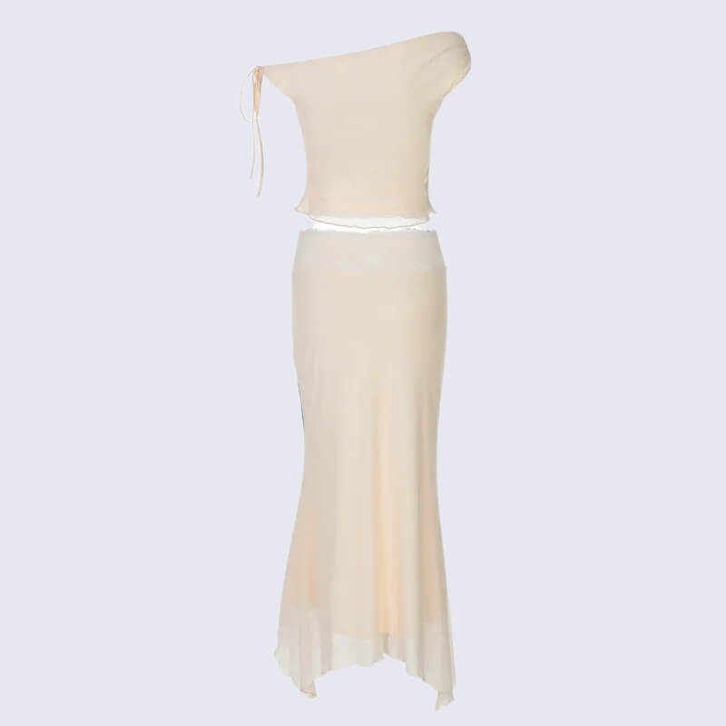 , Y2K skirt styled with a crop top