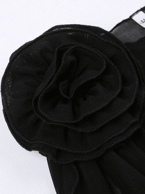 Flower Embellish Sheer Mesh Cropped Tank Top-Tops&Tees-MAUV STUDIO-STREETWEAR-Y2K-CLOTHING