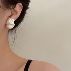 French Girl Big Pearl Earrings-Earrings-MAUV STUDIO-STREETWEAR-Y2K-CLOTHING