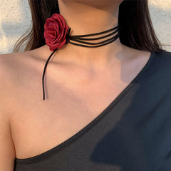 French Girl Rose Choker-Necklaces-MAUV STUDIO-STREETWEAR-Y2K-CLOTHING