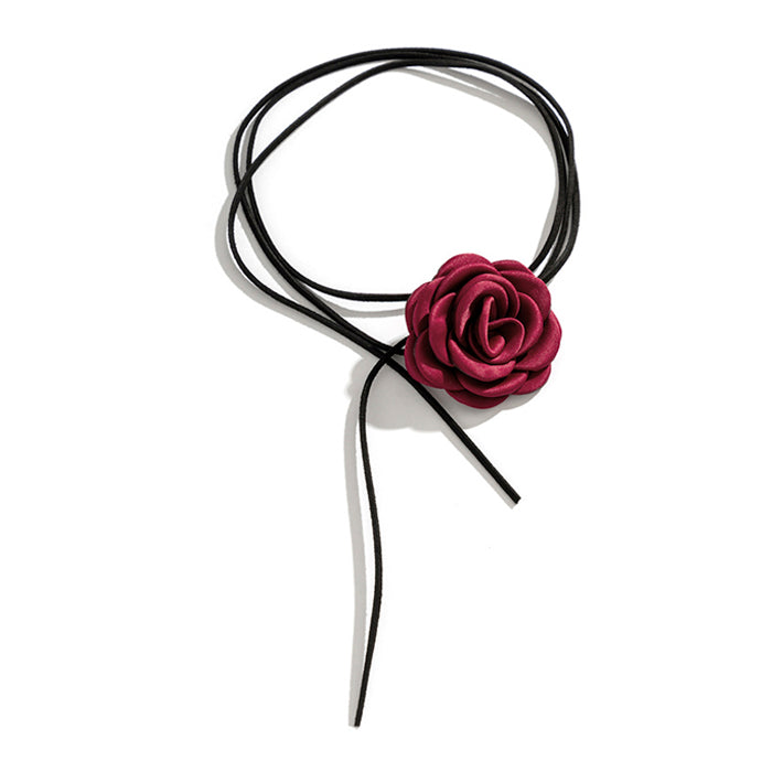 French Girl Rose Choker-Necklaces-MAUV STUDIO-STREETWEAR-Y2K-CLOTHING