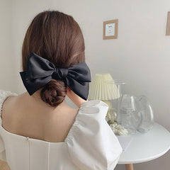 French Girl Satin Hair Bow-Hair Bow-MAUV STUDIO-STREETWEAR-Y2K-CLOTHING