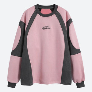 Geometric Shaped Graystar Sweatshirt-Pink-XS-Mauv Studio