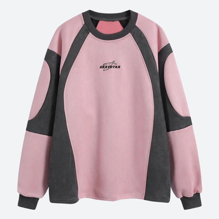 Geometric Shaped Graystar Sweatshirt-Pink-XS-Mauv Studio