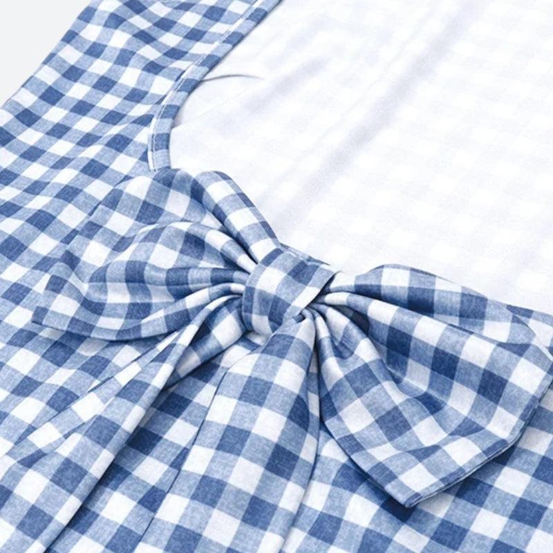 Gingham Bow Backless Top – MAUVSTUDIO®