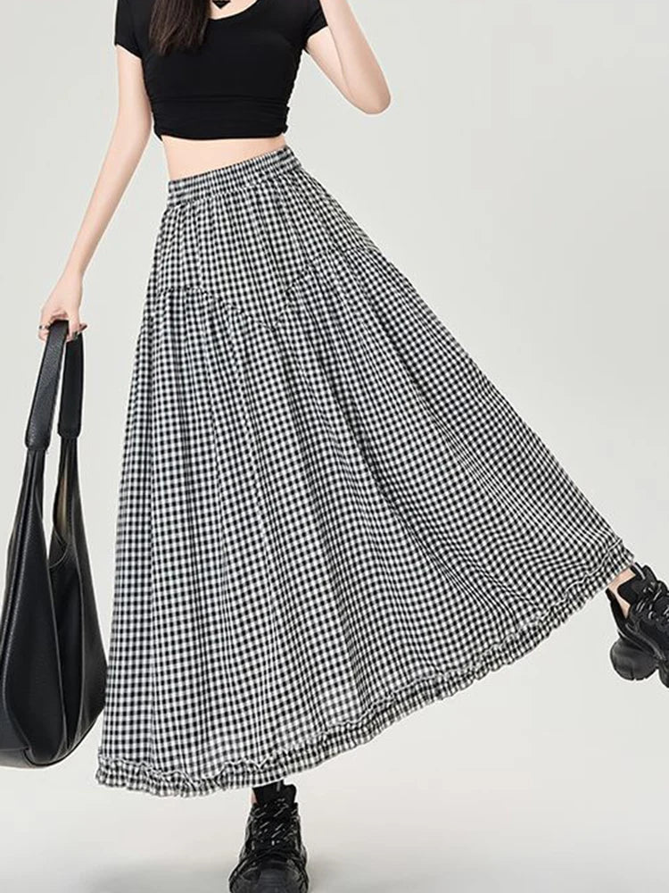 , Y2K skirt styled with a crop top