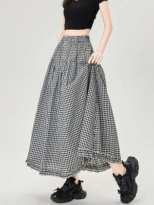 , Y2K skirt styled with a crop top