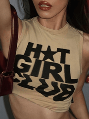 Girl Club Printed Cropped Tank Top-Tank Tops-MAUV STUDIO-STREETWEAR-Y2K-CLOTHING