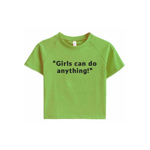 Girls Can Do Anything Crop Tee-T-Shirts-MAUV STUDIO-STREETWEAR-Y2K-CLOTHING
