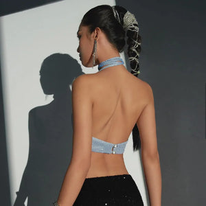 Glitter Backless Crop Top – MAUVSTUDIO®