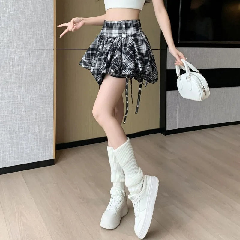 , Y2K skirt styled with a crop top