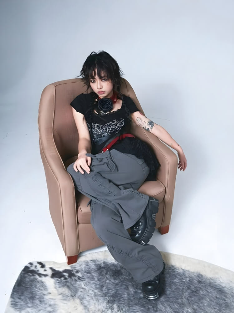 Goth Butterfly Print Tee – MAUVSTUDIO®