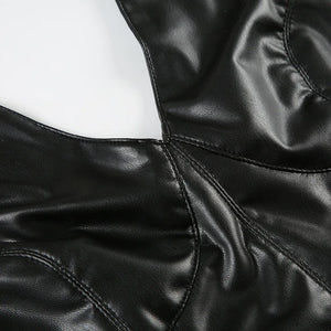 Goth Faux Leather Crop Top – MAUVSTUDIO®