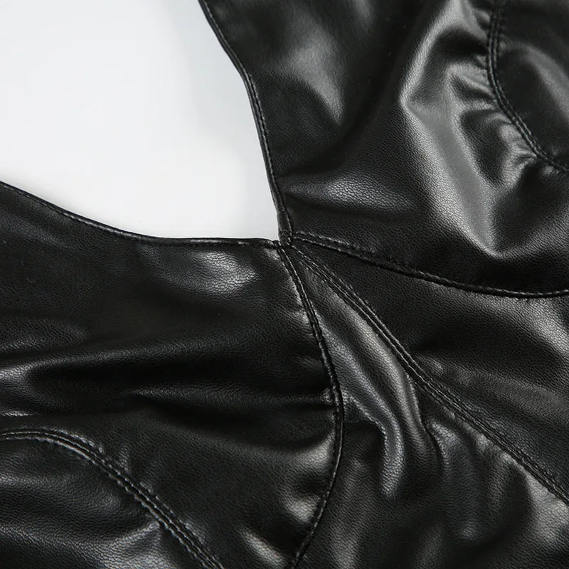 Goth Faux Leather Crop Top – MAUVSTUDIO®