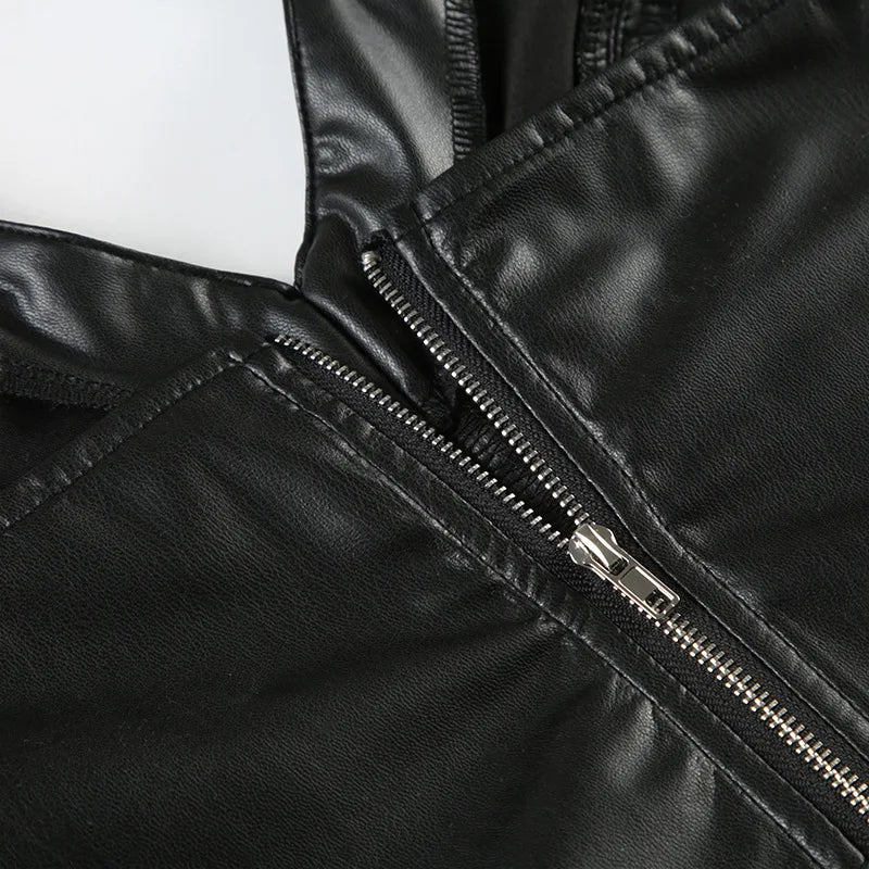 Goth Faux Leather Crop Top – MAUVSTUDIO®