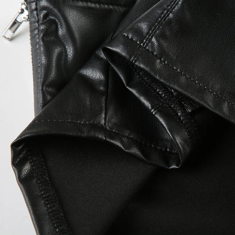 Goth Faux Leather Crop Top – MAUVSTUDIO®