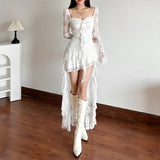 Goth Lace Mullet Mini Dress view 12 | MAUVSTUDIO®