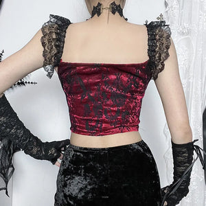 Goth Lace Trim Corset Top – MAUVSTUDIO®