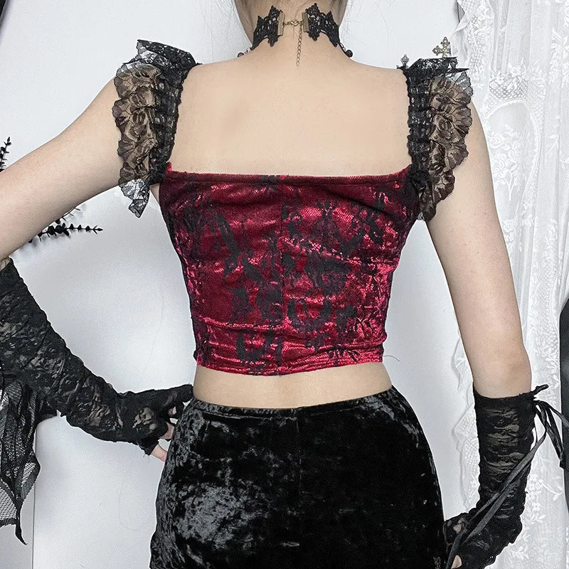 Goth Lace Trim Corset Top – MAUVSTUDIO®
