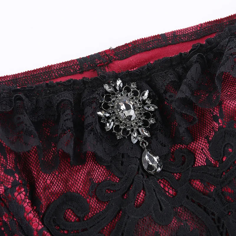 Goth Lace Trim Corset Top – MAUVSTUDIO®