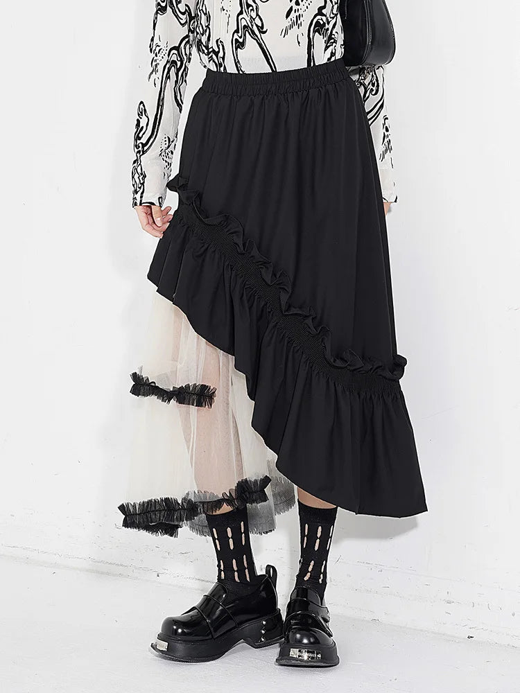 , Y2K skirt styled with a crop top
