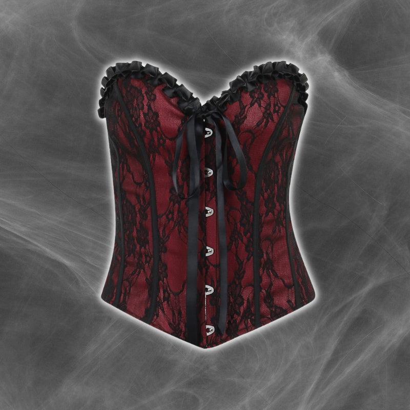 Goth Ribbon Detailed Corset Top-Mauv Studio