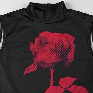 Goth Rose Maxi Dress view 4 | MAUVSTUDIO®