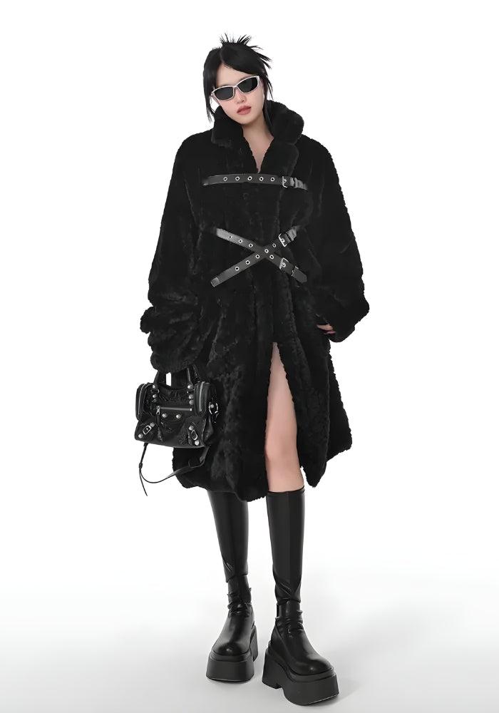 Gothic Faux Fur Fluffy Long Jacket – MAUVSTUDIO®