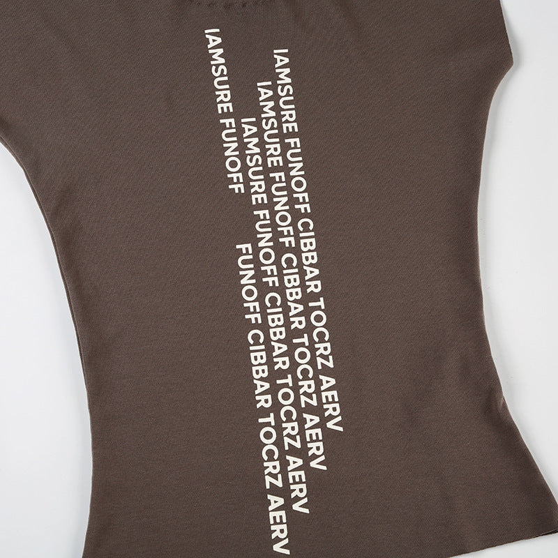 Graphic Printed Slim Fit Top – MAUVSTUDIO®