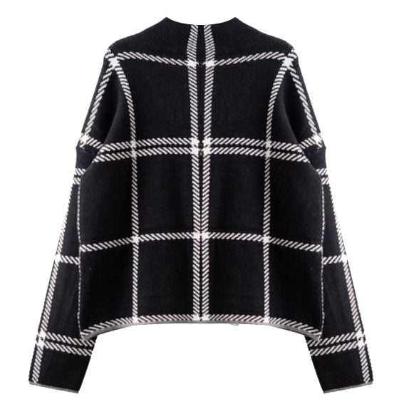 Grid Lounge Sweater-Sweaters-MAUV STUDIO-STREETWEAR-Y2K-CLOTHING