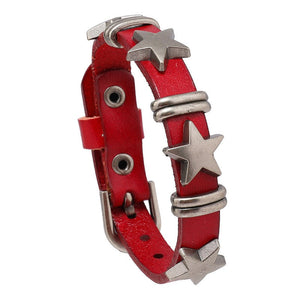 Grunge Aesthetic Star Leather Bracelet-Bracelets-MAUV STUDIO-STREETWEAR-Y2K-CLOTHING