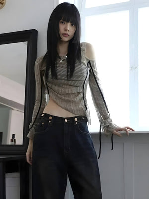 Grunge Asymmetrical Top – MAUVSTUDIO®