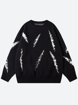 Grunge Claw Distressed Knitted Sweater-Black-XS-Mauv Studio