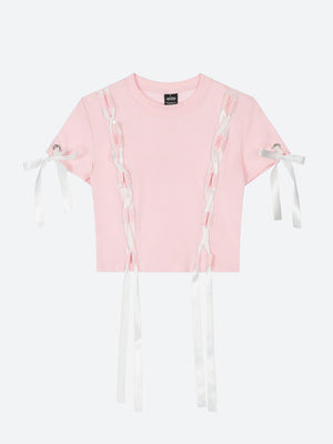 Grunge Coquette Lace Up Crop Top-Pink-XS-Mauv Studio