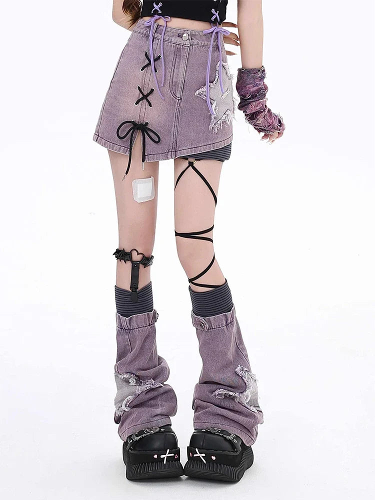 , Y2K skirt styled with a crop top