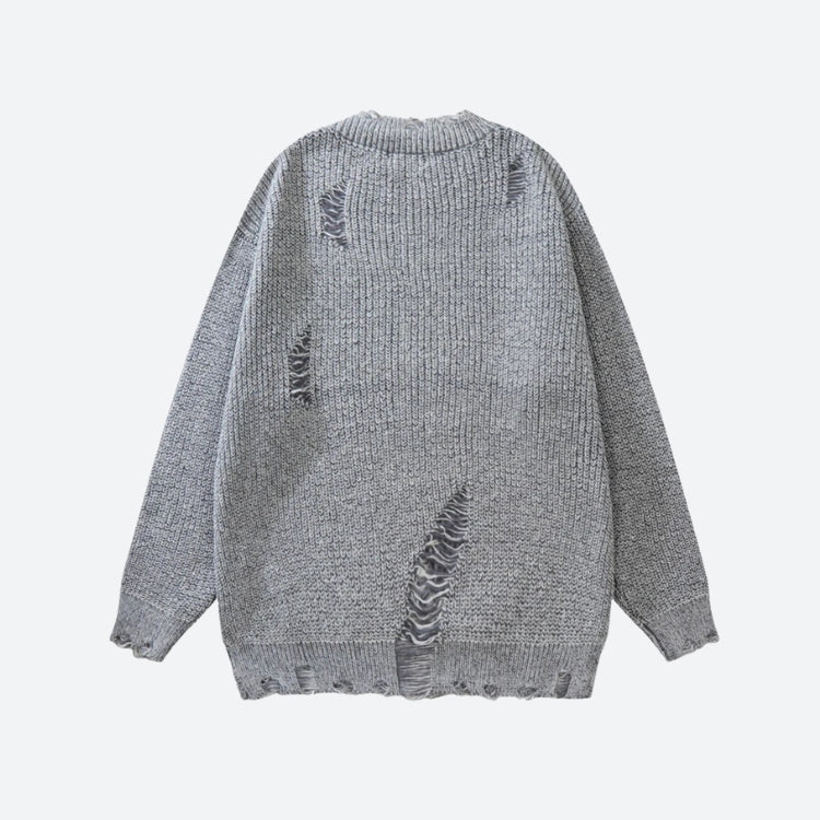 Grunge Distressed Knitted Sweater-Mauv Studio