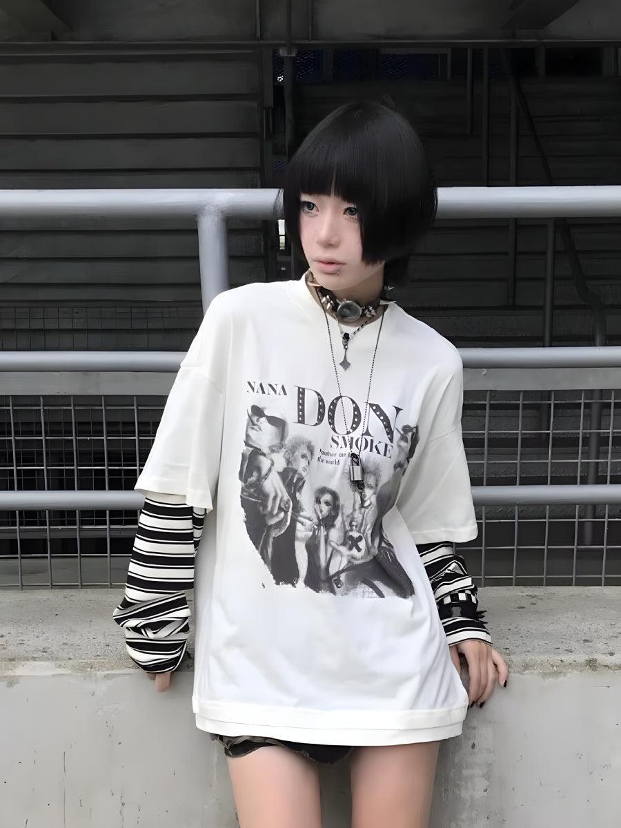 Y2K Grunge Don't Smoke Layered Top – MAUV STUDIO®
