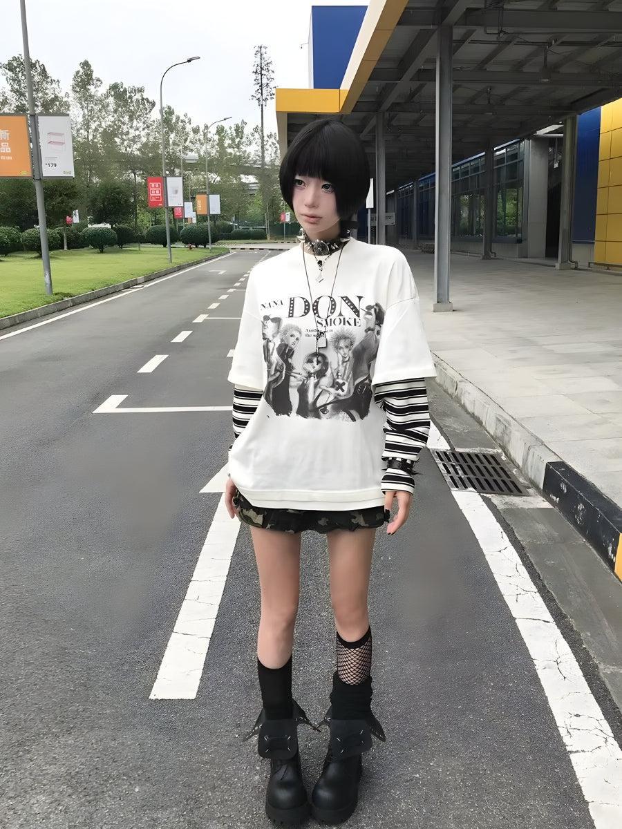 Y2K Grunge Don't Smoke Layered Top – MAUVSTUDIO®