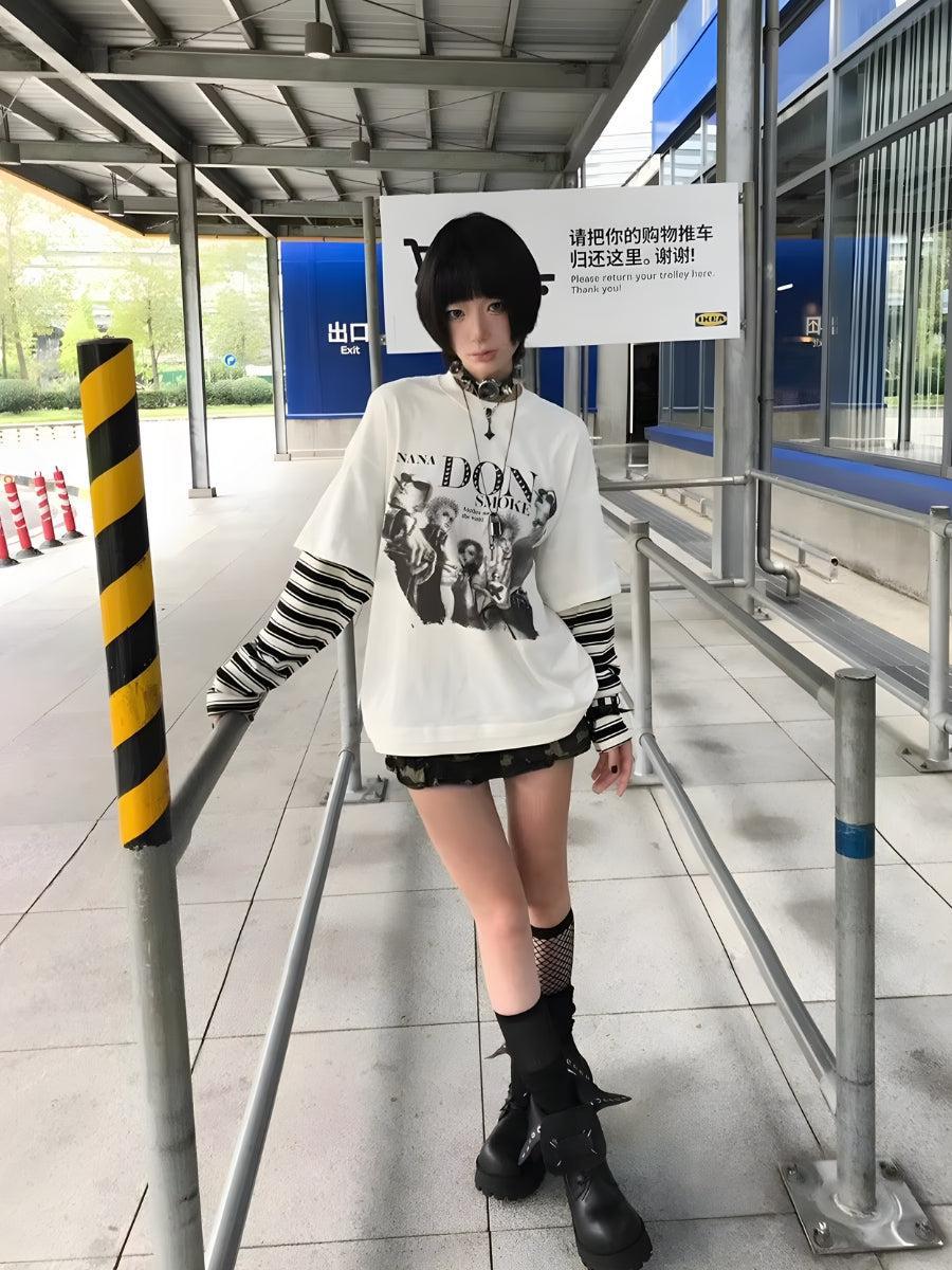 Y2K Grunge Don't Smoke Layered Top – MAUVSTUDIO®