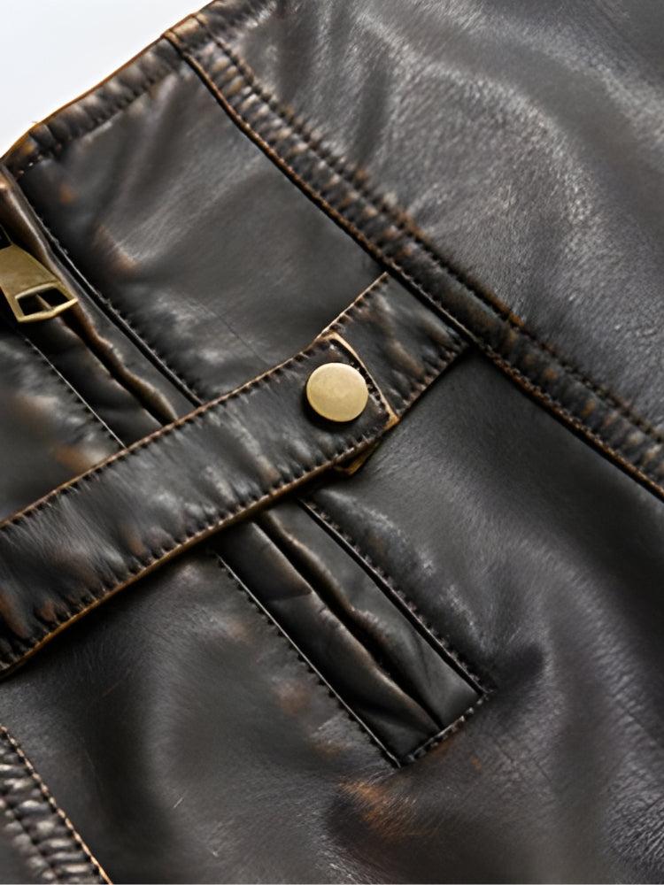 Grunge Faux Leather Slit Mini Skort, Y2K skort styled with a crop top