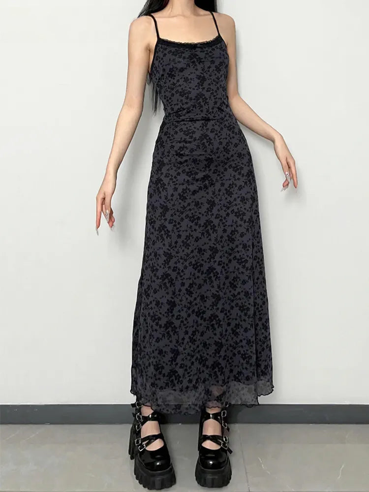Grunge Floral Printed Maxi Dress MAUVSTUDIO Grunge Floral Printed Maxi Dress MAUVSTUDIO