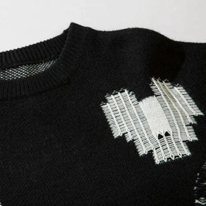 Grunge Pixel Hearts Knitted Sweater-Mauv Studio
