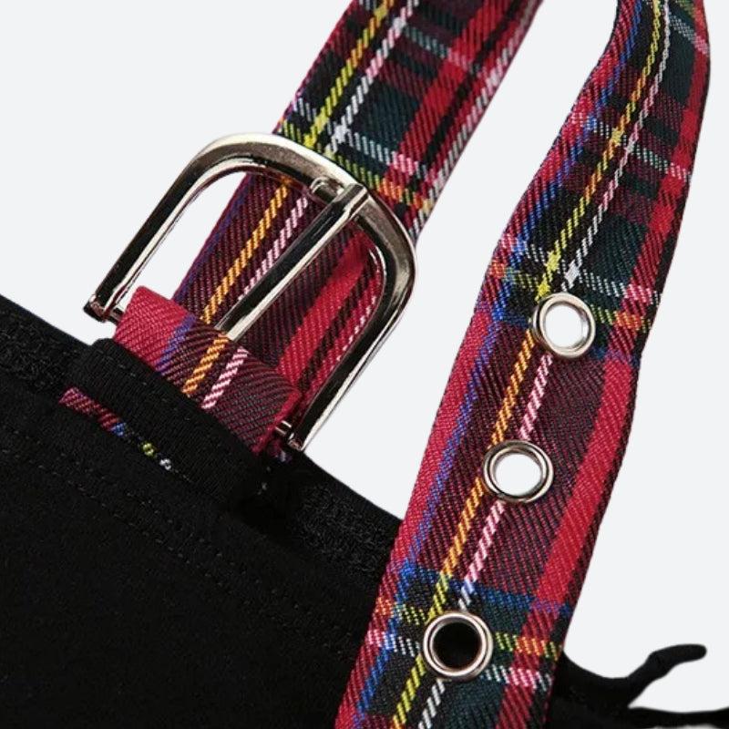 Grunge Plaid Star Patch Top – MAUVSTUDIO®